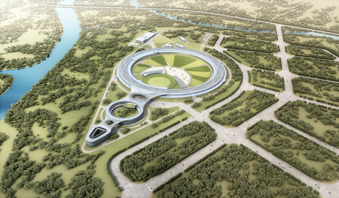 HEPS Building 3D model（aerial view, at daytime）
